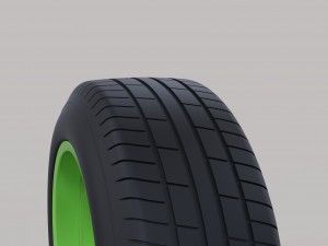 Wide car wheel 3D 模型