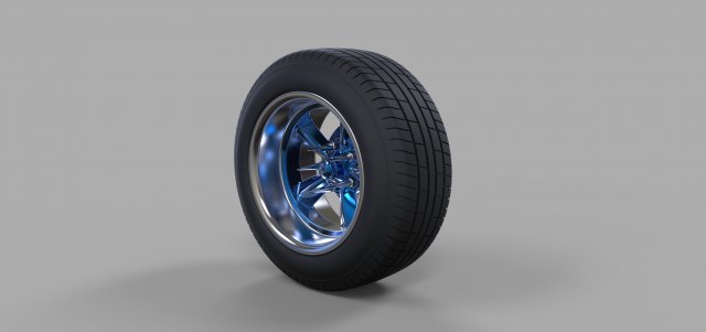 Wide car wheel 2 3D Model .c4d .max .obj .3ds .fbx .stl .blend 