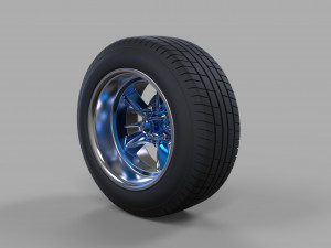 Wide car wheel 2 Model 3D