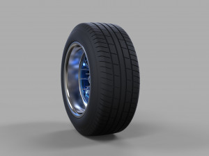 Wide car wheel 2 3D Model