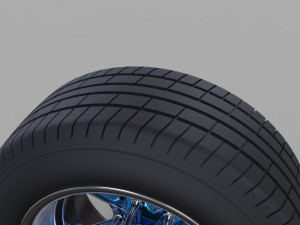 Wide car wheel 2 3D Model