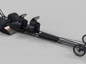 Front twin-engined dragster 3D 모델