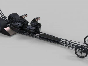 Dragster bimotore anteriore Modello 3D