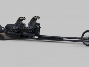 Front twin-engined dragster Modèle 3D