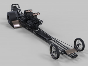 Front twin-engined dragster Modèle 3D