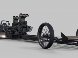 Front twin-engined dragster Modèle 3D