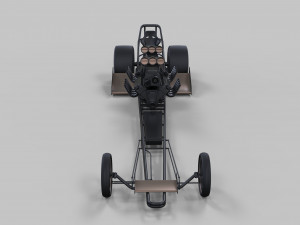 Front twin-engined dragster Modèle 3D