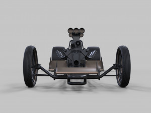 Front twin-engined dragster Modèle 3D
