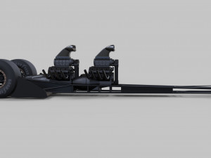 Front twin-engined dragster Modèle 3D