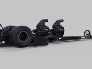 Front twin-engined dragster Modèle 3D