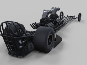 Front twin-engined dragster Modèle 3D