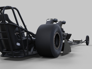 Front twin-engined dragster Modèle 3D