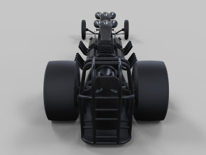 Front twin-engined dragster Modèle 3D