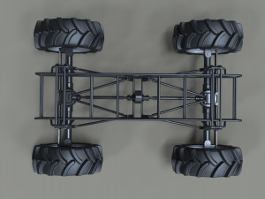Chassis for mud truck 2 Model 3D