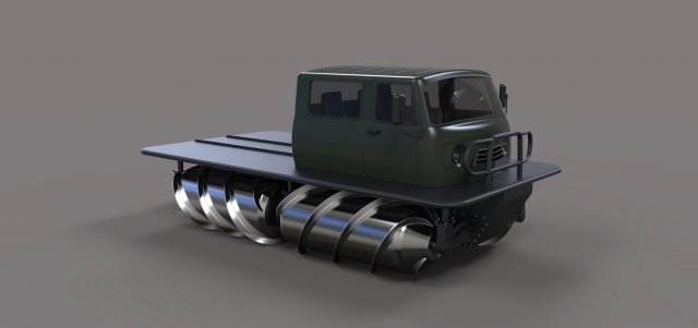 Screw terrain vehicle 3D 模型 .c4d .max .obj .3ds .fbx .stl .blend 