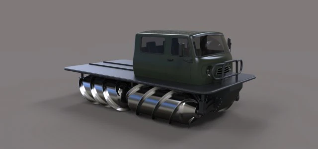 Screw terrain vehicle 3D Model .c4d .max .obj .3ds .fbx .stl .blend 