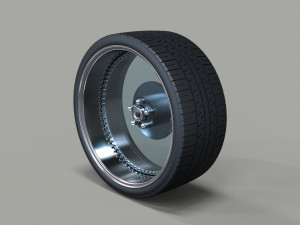 Clear car wheel 3D Model