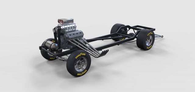 Chassis of gasser 3D 模型 .c4d .max .obj .3ds .fbx .stl .blend 