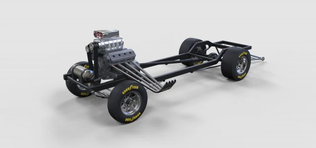 Chassis of gasser 3D Model .c4d .max .obj .3ds .fbx .stl .blend 