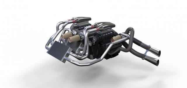 Double engine v8 3D Model .c4d .max .obj .3ds .fbx .stl .blend 