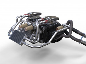 Double engine v8 3D 模型