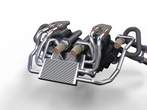 Double engine v8 3D 모델