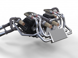 Double engine v8 3D 모델
