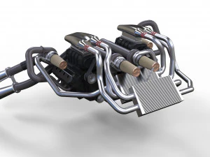 Double engine v8 3D Model