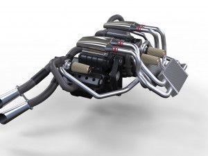 Double engine v8 3D 모델