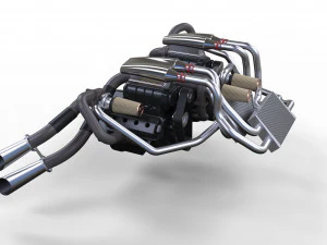 Double engine v8 3D Model