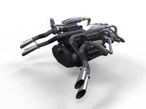 Double engine v8 3D Model