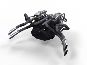 Double engine v8 3D 모델