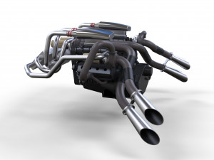 Double engine v8 3D 모델