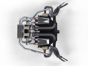Double engine v8 3D 모델