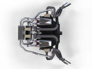 Double engine v8 3D Model