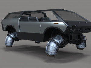 Flying jet car Model 3D
