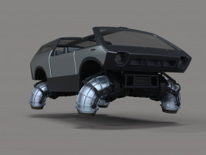 Flying jet car 3D Model