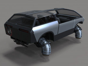 Flying jet car 3D Model