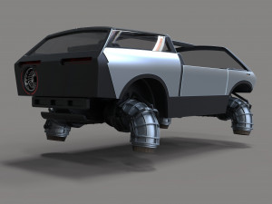 Flying jet car 3D Model