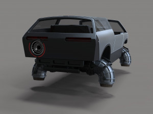 Flying jet car 3D Model