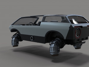 Flying jet car 3D Model