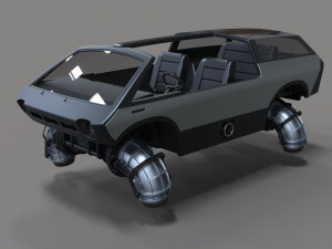Flying jet car 3D Model
