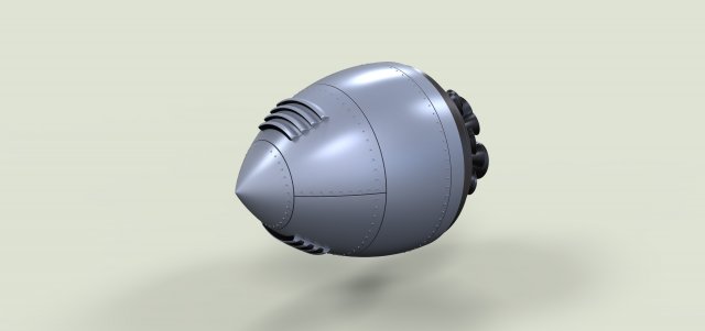 Fantasy rocket engine 3D Model .c4d .max .obj .3ds .fbx .stl .blend 