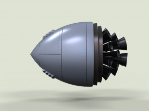 Fantasy rocket engine 3D Model