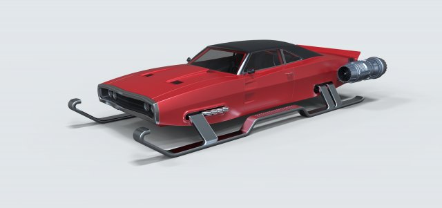 Muscle car of Santa 3D 模型 .c4d .max .obj .3ds .fbx .stl .blend 