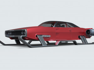 Muscle car of Santa 3D 模型