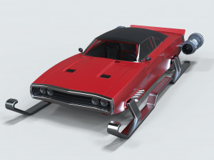 Muscle car of Santa 3D 模型