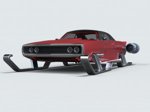 Muscle car of Santa 3D 模型