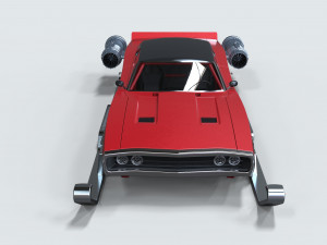 Muscle car of Santa 3D 模型