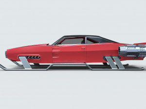 Muscle car of Santa 3D 模型